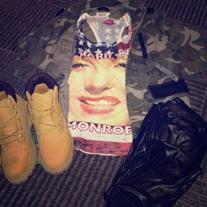 American Flag Marilyn Monroe Racer Back Tee