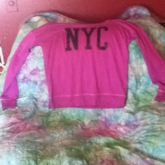 Very soft, very pretty light purple NYC sweater.