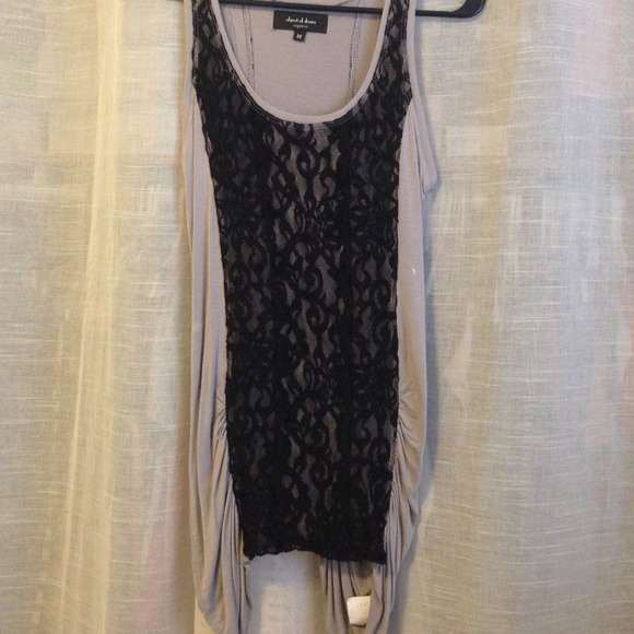 Tank. Black lace and grey touching on the side:) - Picture 2 of 3