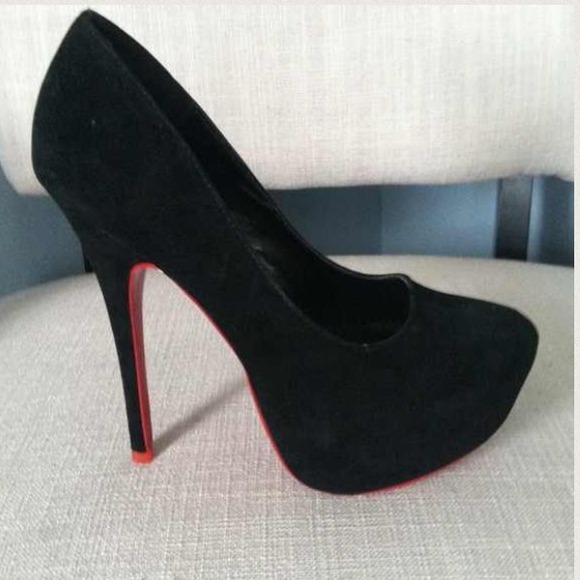 Suede high heels