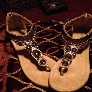 Jewel stoned gladiator sandals