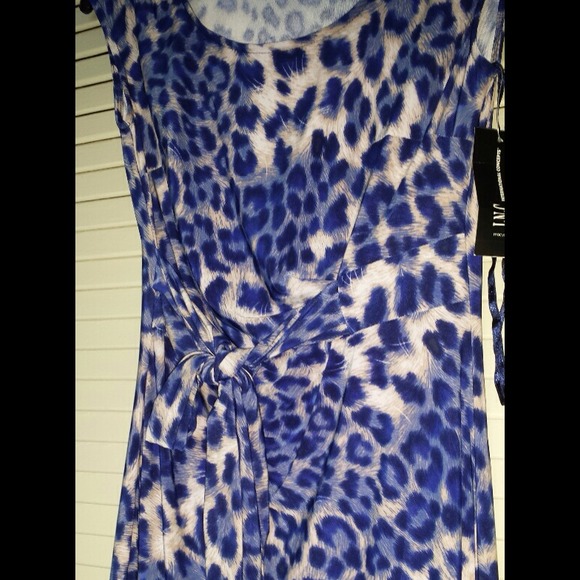 Blue Cheetah Animal Print Dress -can fit Small too - Picture 2 of 4