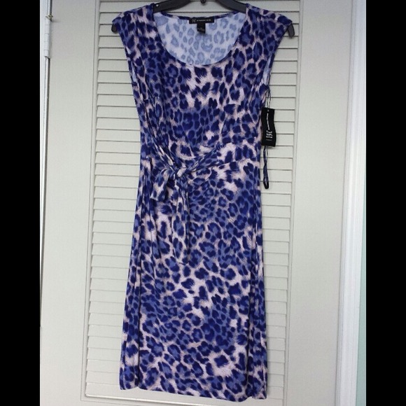 Blue Cheetah Animal Print Dress -can fit Small too - Picture 4 of 4