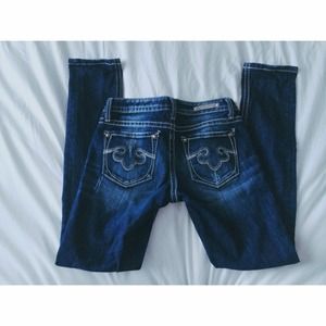 Rerock dark wash skinny jeans from express