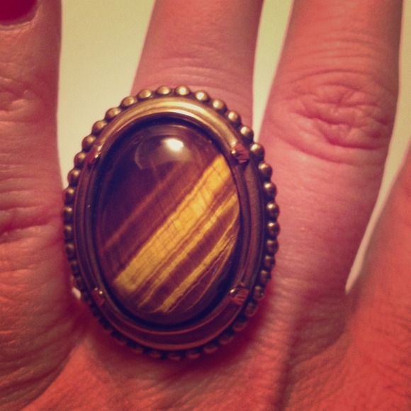 Vintage and brown stone ring