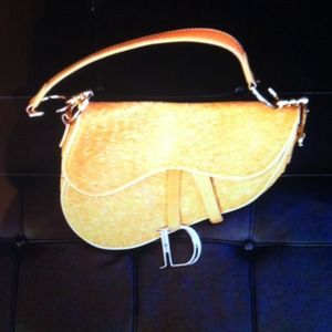 Dior Camel ostrich saddlebag