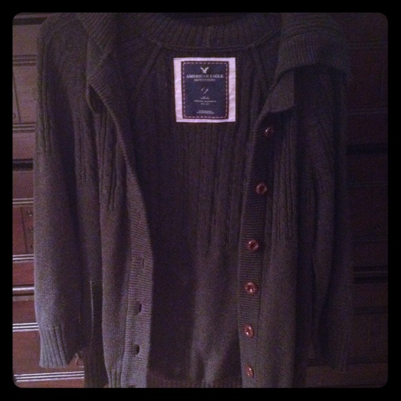 Grey cable sweater
