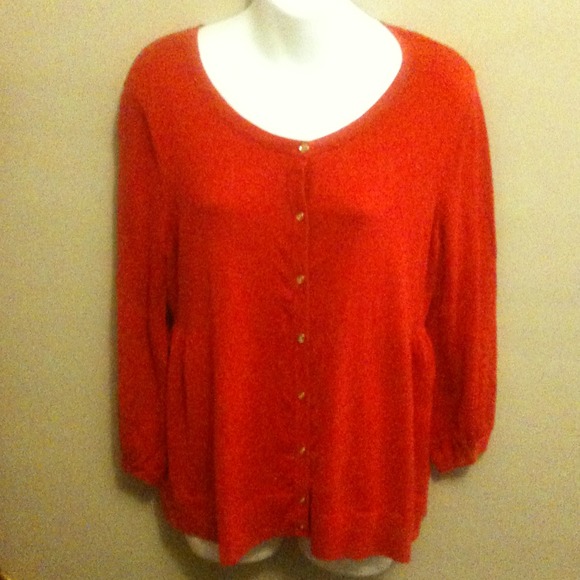 NY&C Dark Orange Cardigan with Gold buttons