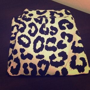 Black/White Cheetah Pencil Skirt