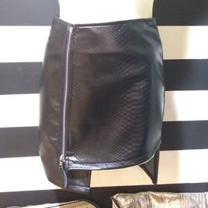 Vegan Leather Envelop Skirt