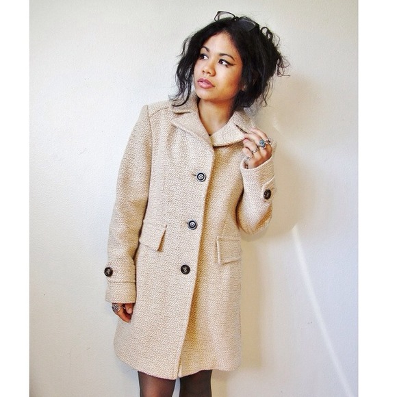 Golden beige taupe winter jacket coat
