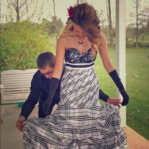 Plaid prom dress open to any offers