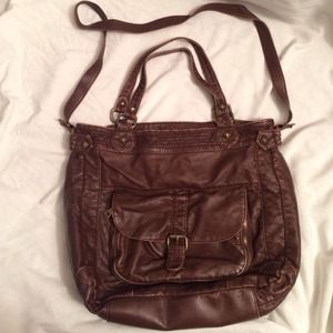 Brown Forever 21 Faux Leather Crossbody