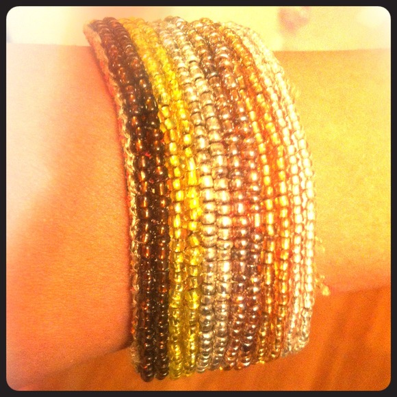 Multicolored beaded cuff