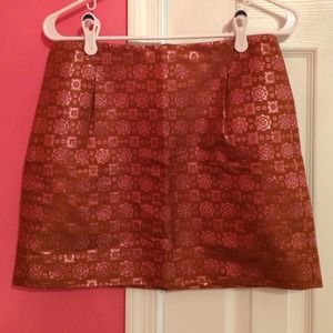 J.Crew burnt orange and shiny pink skirt