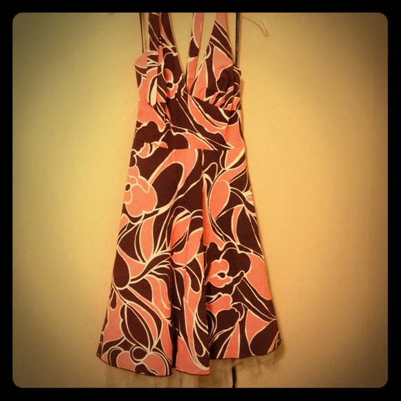 Pink and brown Halter dress - Picture 1 of 4