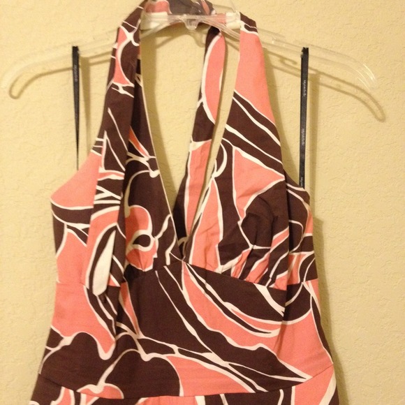 Pink and brown Halter dress - Picture 3 of 4