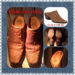 CHARLIE 1 HORSE BY LUCCHESE HAIR ON HIDE MULE
