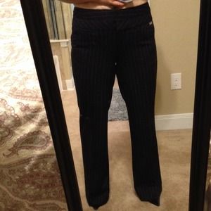 Navy Pinstripe Editor Pants 6s
