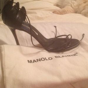 💯 sexy Black leather Manolo's