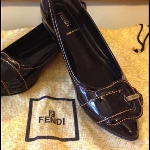 FENDI patent leather flats