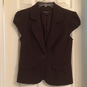 Chocolate brown short sleeved blazer