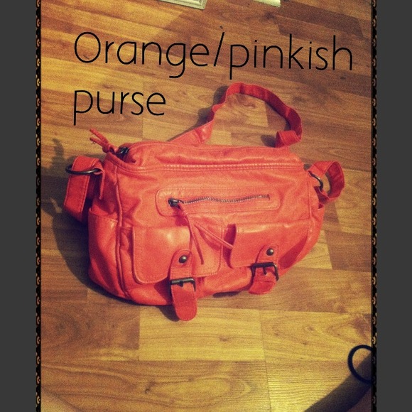 Pink/neon orange purse