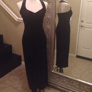 Black vintage velvet dress