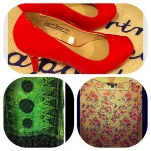 Classic red heels, sarong and blouse bundle 💕