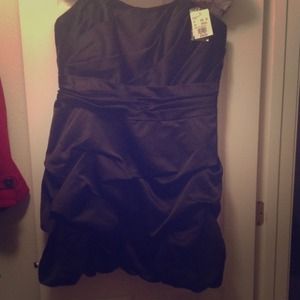 David's Bridal Black strapless bubble dress