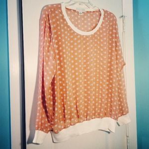 Forever 21 Plus Long-Sleeve Polka Dot Top