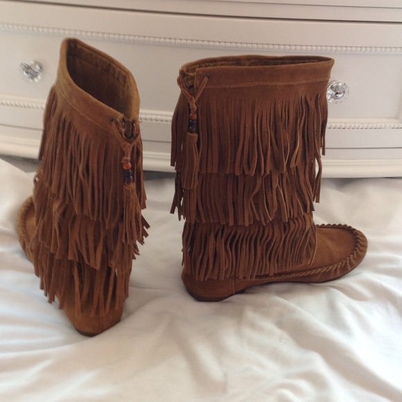 Genuine Suede Fringe Boots -STEVE MADDEN