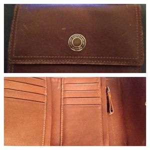 Brown leather coach wallet