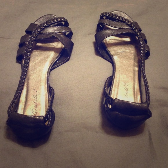 Black braided flats