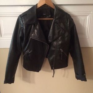 Moto style leather jacket