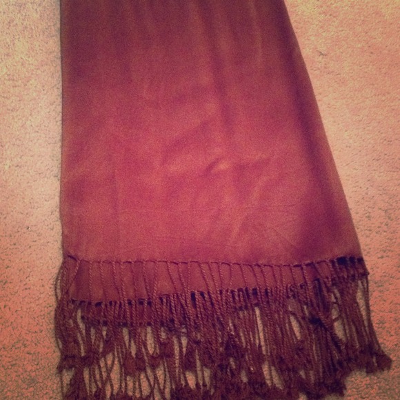 Brown silky scarf