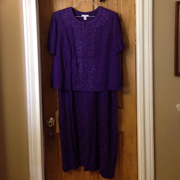2 piece dress, purple
