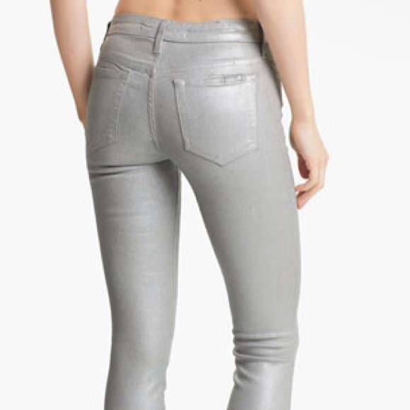 silver coated jeans