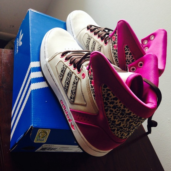 High Top Adidas with Cheetah. - Picture 2 of 2