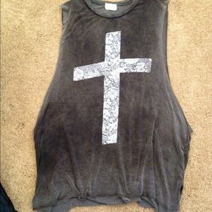 Brandy Melville Super Soft Floral CrossTEE