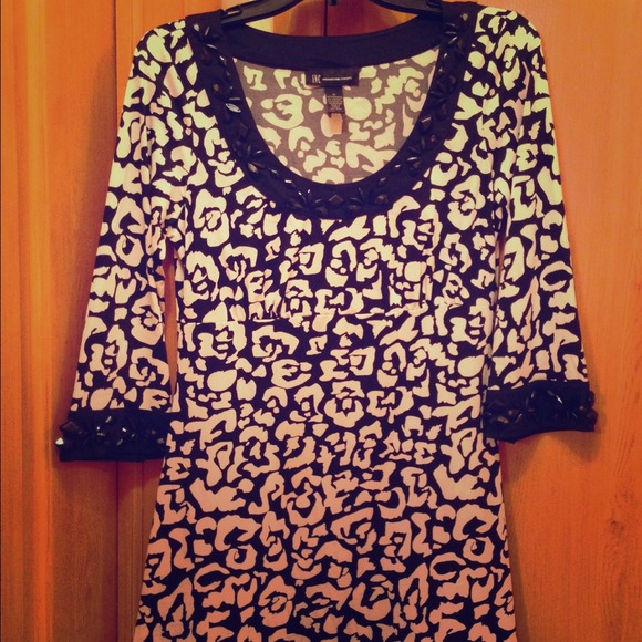 👗I.N.C. Black & white dress with beading details.