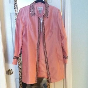 Blush raw silk duster.