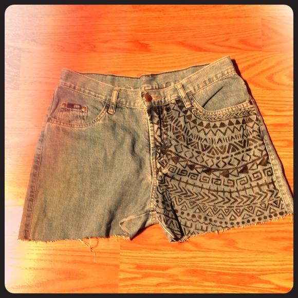 High waisted jean shorts