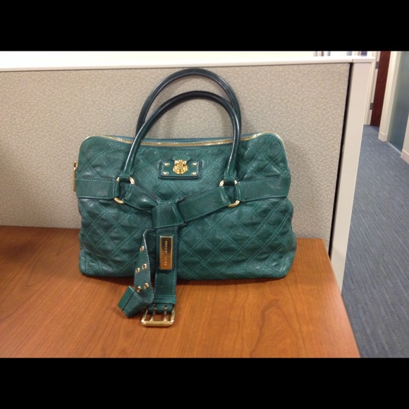 Marc Jacobs Quilted Bruna Belted Satchel in Teal
