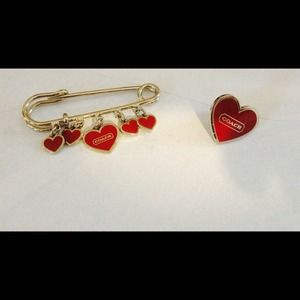 Authentic silver COACH pins