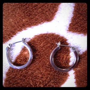 Silver hoop earrings 🆓