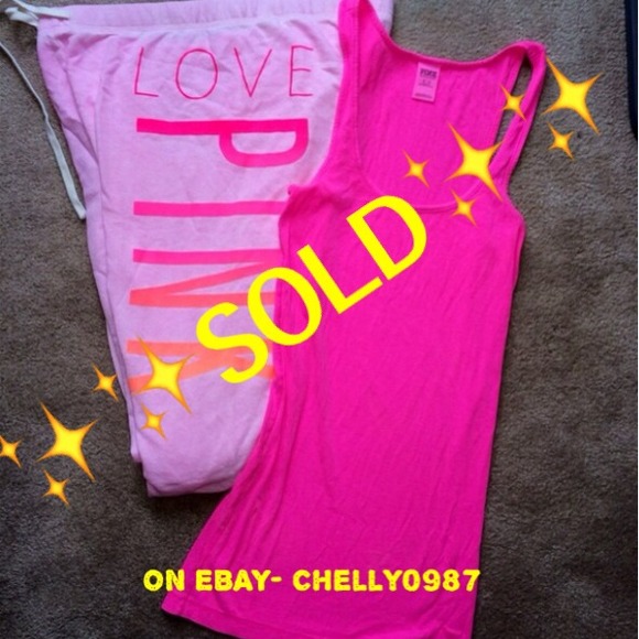 ✨SOLD✨Victoria's Secret PINK Boyfriend Pant & Tank