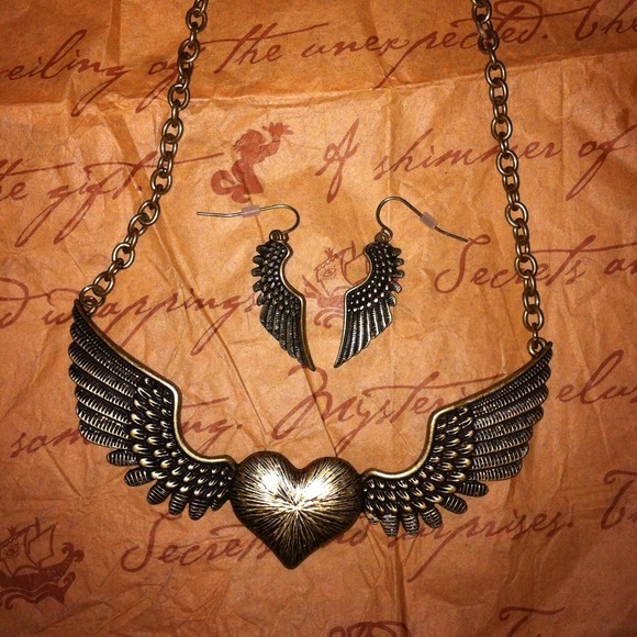Wings of Love necklace and earrings
