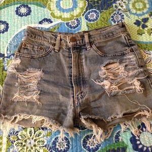 Distressed High Waist Shorts by Levi's