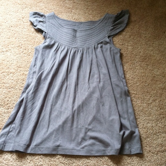 Gray Baby Doll Shirt with Cap Sleeves